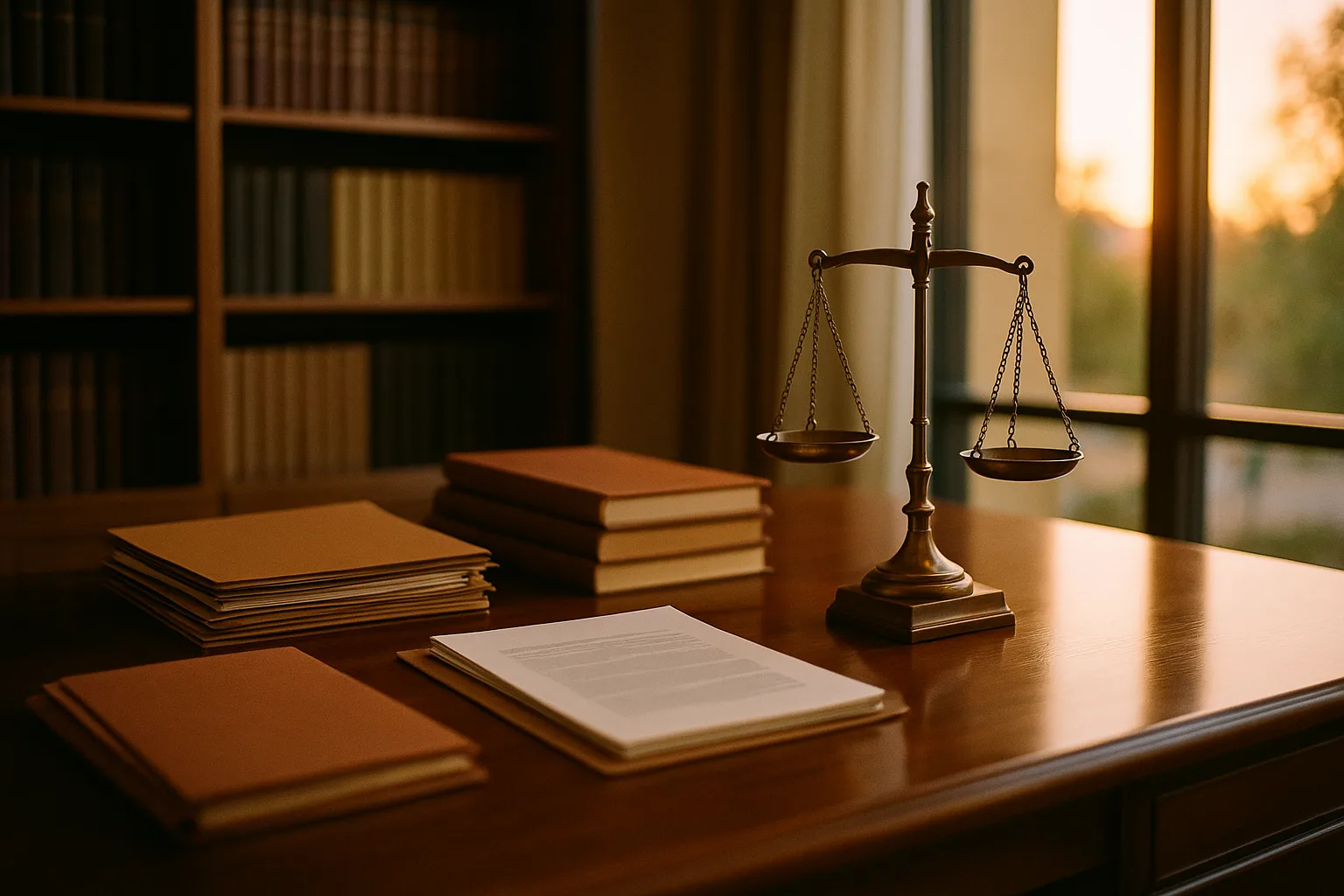 עורך דין חדלות פירעון משרד עורכי דין המתמחה בחדלות פירעון - סביבת עבודה מקצועית עם ספרי משפט וניירת משפטית