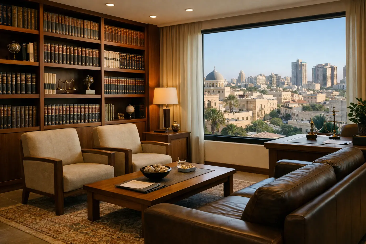 משרד עורך דין ישראלי עם ספרייה